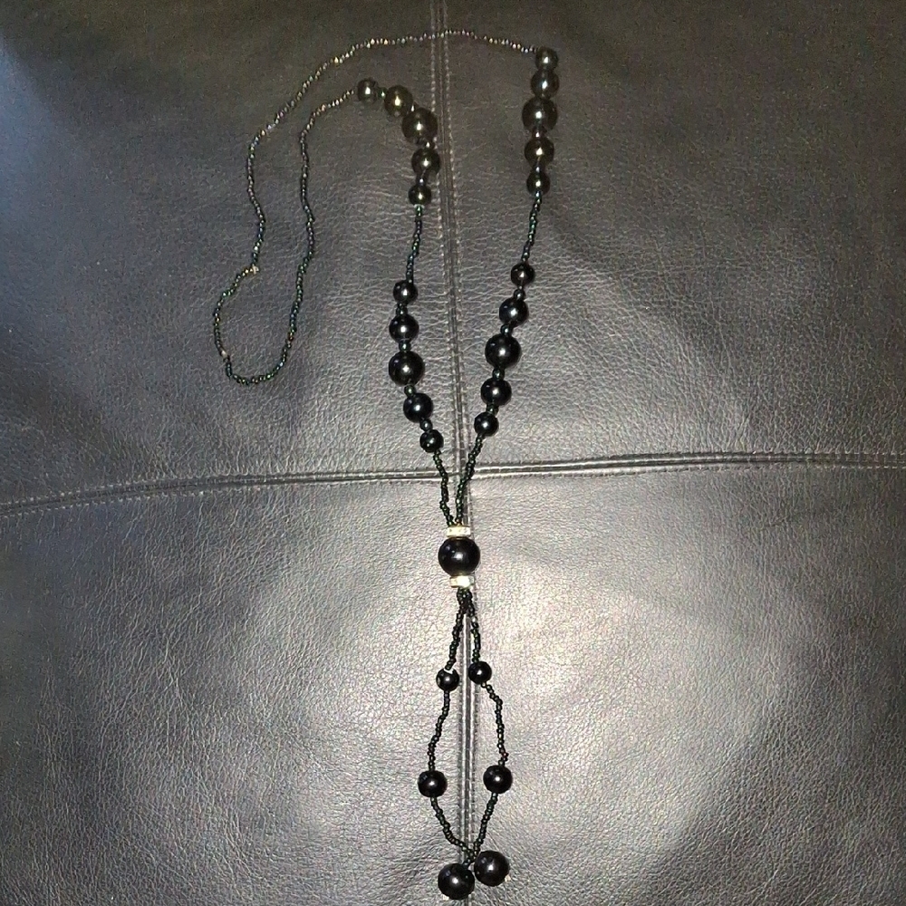 Elegant Black Beaded Necklace